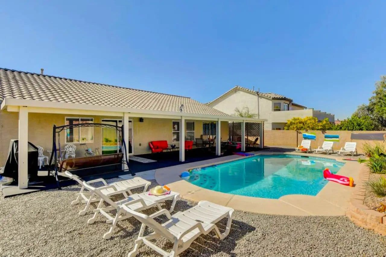 3BR TDY Pool Home Nellis AFB - Private Pool, Gym, Water Slide